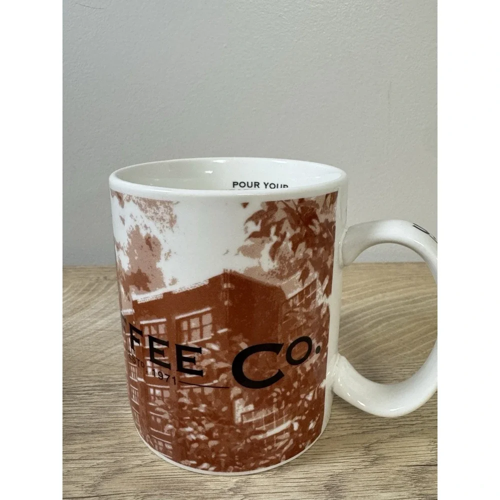 Starbucks Coffee Mug Cityscape  Seattle 2002 Barista cup Pour Your Heart Into It